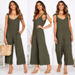 Summer Amazon WISH European and American Women's Summer Cropped Pants Bow Strap Jumpsuit Women's Cross-Border - Image 6