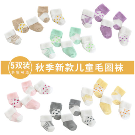 Autumn and Winter Baby Socks Thickeneded Cotton Terry Socks 1-3 Years Old Cartoon Newborn Socks Cute Floor Socks Baby