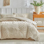 Wholesale Cross-Border Foreign Trade Supply of Amazon Bedding with Cut Floral Tufted 3D Raised Butterfly Leaf Duvet Cover