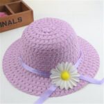 New Style Hat Handbag Set Sunflower Children's Straw Hat Handbag Set Girls Straw Sun Hat Beach Hat - Image 20