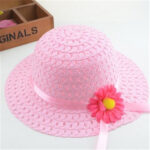 New Style Hat Handbag Set Sunflower Children's Straw Hat Handbag Set Girls Straw Sun Hat Beach Hat - Image 13