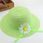 New Style Hat Handbag Set Sunflower Children's Straw Hat Handbag Set Girls Straw Sun Hat Beach Hat - Image 17