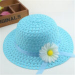 New Style Hat Handbag Set Sunflower Children's Straw Hat Handbag Set Girls Straw Sun Hat Beach Hat - Image 16