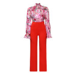 D316 European and American Clothing 2022 Autumn and Winter Loose Large Size Casual Printed Long-Sleeved Shirt Wide-Leg Pants Cross-Border Two-Piece Set - Image 11