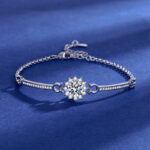 Cross-Border Popular Imitation Moissanite Square Bag Four-Leaf Clover Bracelet for Girls Light Luxury High-End Adjustable Bracelet Wholesale - Image 25