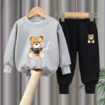 2025 Spring New Style Two-Piece Sweatshirt Set for Boys and Girls, Long-Sleeve and Long Pants, Korean Version Trendy Children's Outfit - Image 9