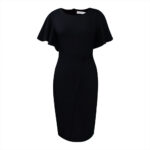 D311 Foreign Trade Women's 2024 Summer New Solid Color High Waist Elegant Commuter Lotus Sleeve Office European and American Dress - Image 10