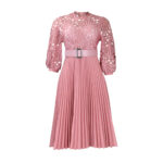 D254 dress Amazon summer large size lace crochet sexy hollow pleated European and American dress cross-border dress - Image 8