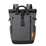 New Trendy Roll Top Backpack Men's Large Capacity Student Schoolbag Outdoor Travel Backpack Laptop Bag - Image 7