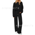 European and American Foreign Trade Cross-Border Women's Clothing Amazon Hot-Selling Autumn and Winter Knitted Sweatshirt and Wide-Leg Pants Casual Two-Piece Set - Image 7