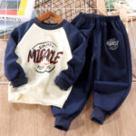 Children's Spring and Autumn Outfits, Boys' Stylish Autumn and Winter Clothing, Boys' Autumn Sweatshirt Two-Piece Set, Toddler Baby Clothes Wholesale - Image 7