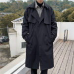Jacket Men's Autumn and Winter 2024 New Windbreaker Men's Mid-Length Korean Style Trendyy Handsome British Style Top Jacket Trendy - Image 2