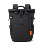 New Trendy Roll Top Backpack Men's Large Capacity Student Schoolbag Outdoor Travel Backpack Laptop Bag - Image 6