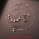 New Foreign Trade Hot-Selling Product: Korean-Style Simple and Compact Square Led Watch, Heart-Shaped Necklace, Earrings, and Ring Set - Image 4