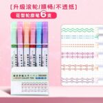 Creative 6-color hand account lace pen wave pattern highlighter diy contour curve pen student draw key marker pen - Image 6