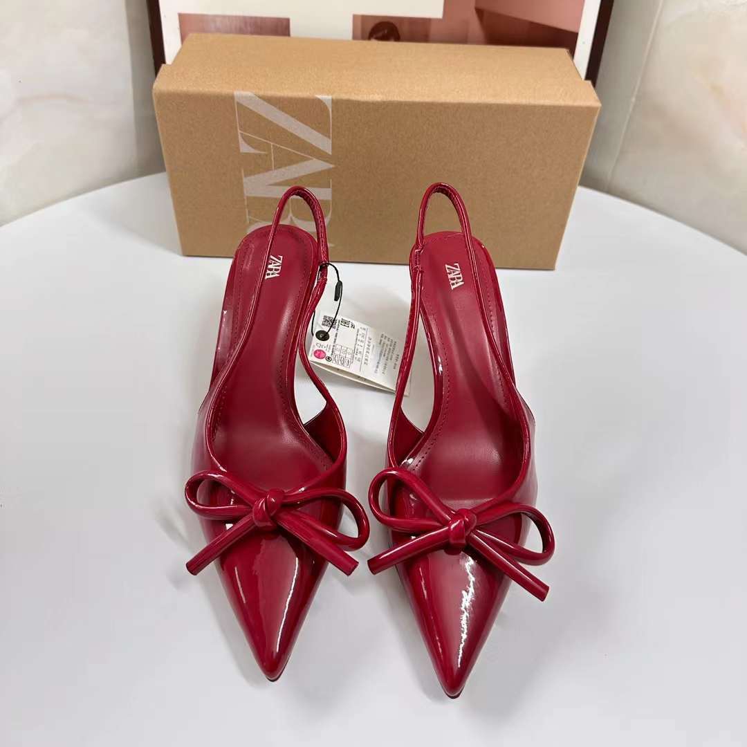 O1CN018mqeq61WLAYSa36nX_2213197722771-0-cib Fashion New Style Women's Slingback Pumps with Thin Heels, Shallow Mouth High Heels, Pointed Toe, Ankle Strap Sandals, Spring and Autumn Socialite Bow - Image 1