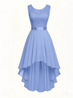 New Foreign Trade Style, Light Luxury, Elegant and Sophisticated, High-End Feel, Short Front and Long Back, Slim Fit, Sleeveless Dress, European and American Style - Image 8