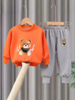 2025 Spring New Style Two-Piece Sweatshirt Set for Boys and Girls, Long-Sleeve and Long Pants, Korean Version Trendy Children's Outfit - Image 4