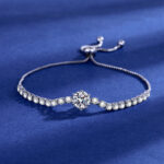 Cross-Border Popular Imitation Moissanite Square Bag Four-Leaf Clover Bracelet for Girls Light Luxury High-End Adjustable Bracelet Wholesale - Image 23