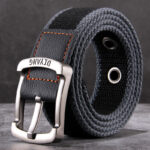 New Style Men's and Women's Casual Leather Belt with Pin Buckle, Multifunctional Youth Military Training Canvas Belt, Wholesale for Men