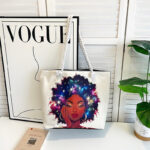 2025 Classic Outdoor Practical Versatile Retro Canvas Bag with Cartoon Print, Large Capacity Tote Beach Bag - Image 14
