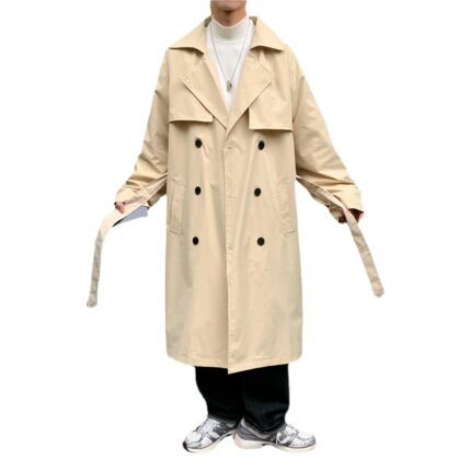 Jacket Men's Autumn and Winter 2024 New Windbreaker Men's Mid-Length Korean Style Trendyy Handsome British Style Top Jacket Trendy