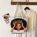 2025 Classic Outdoor Practical Versatile Retro Canvas Bag with Cartoon Print, Large Capacity Tote Beach Bag - Image 7