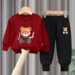 2025 Spring New Style Two-Piece Sweatshirt Set for Boys and Girls, Long-Sleeve and Long Pants, Korean Version Trendy Children's Outfit - Image 6