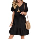 2023 Summer Cross-border Trade European and American Women's Amazon Dress Loose Casual Short-sleeved Waist Elegant Dress