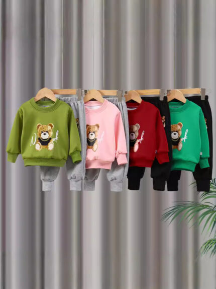 2025 Spring New Style Two-Piece Sweatshirt Set for Boys and Girls, Long-Sleeve and Long Pants, Korean Version Trendy Children's Outfit