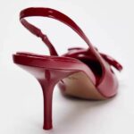 Fashion New Style Women's Slingback Pumps with Thin Heels, Shallow Mouth High Heels, Pointed Toe, Ankle Strap Sandals, Spring and Autumn Socialite Bow - Image 4