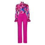 D316 European and American Clothing 2022 Autumn and Winter Loose Large Size Casual Printed Long-Sleeved Shirt Wide-Leg Pants Cross-Border Two-Piece Set - Image 9