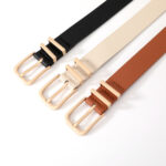 Amazon Cross-Border New Simple Women's Belt Decorated Jeans Skirt High-End Gold Pin Buckle Belt for Women - Image 3