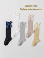 Baby Socks Spring and Summer Mesh High-Top Korean Style Princess Socks Breathable Thin Sweet Bow Loose Mouth Manufacturer Wholesale - Image 2