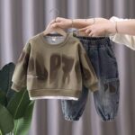 Boys and Middle-Aged Kidsren's Suits Autumn and Winter 2025 New Style Kidsren's Fashionable Velvet Sweatshirt Boys Handsome and Casual - Image 11