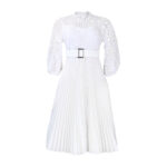 D254 dress Amazon summer large size lace crochet sexy hollow pleated European and American dress cross-border dress - Image 7