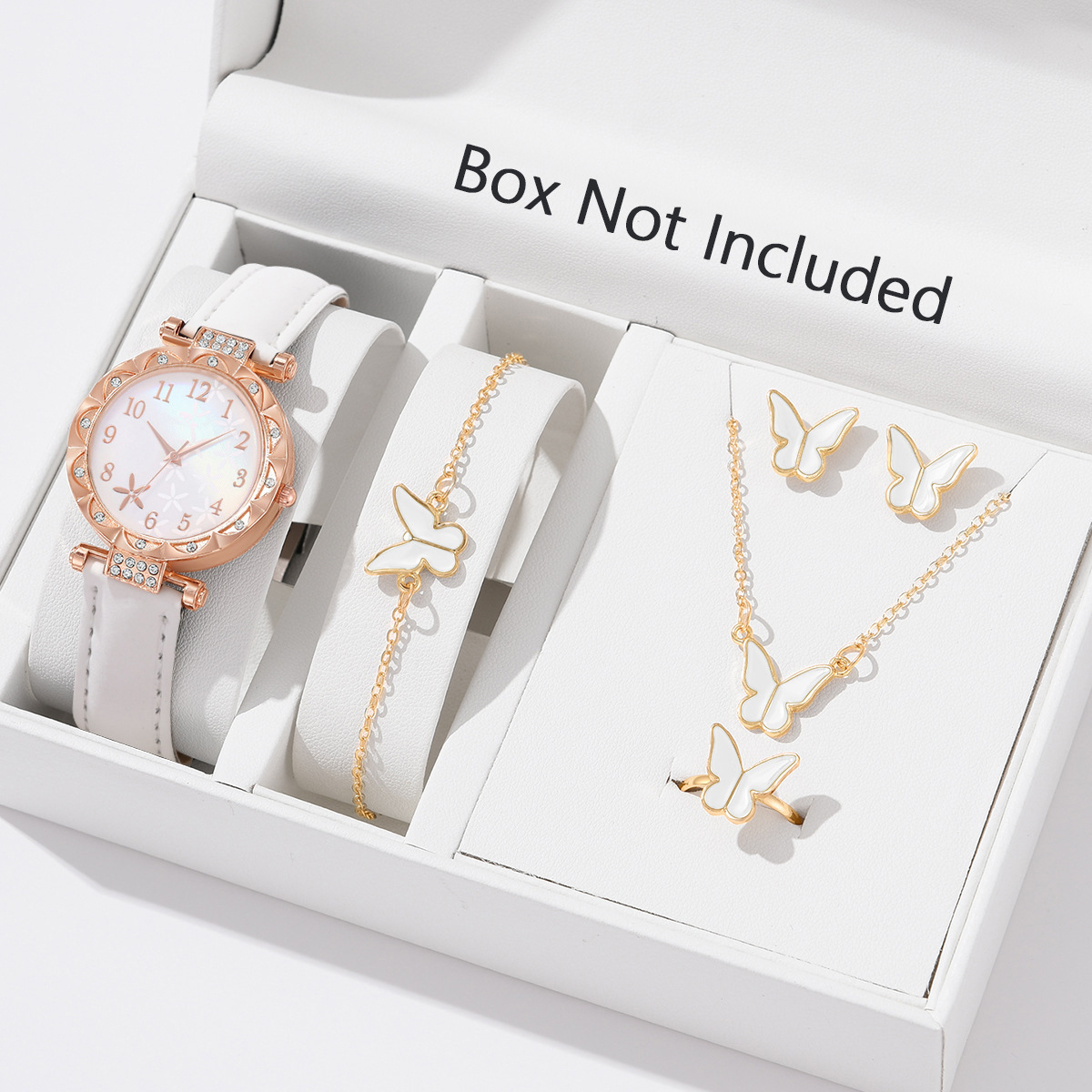 O1CN01JvzbVq2L4igK1W1gJ_2217756969639-0-cib New TikTok Popular Women's Watch Fashion Personality Simple Watch Butterfly Digital Belt Watch suit - Image 1