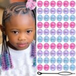 60Pcs African Wig Braid Hair Accessories Colorfulful Hair Beads European and American Cross-Border DIY Headwear Beading Set