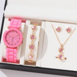Duoduo Cross-Border Shein Popular Luxury Set Bracelet Watch with Diamonds for Women Five-Piece Gift Box Quartz Watch - Image 36