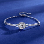 Cross-Border Popular Imitation Moissanite Square Bag Four-Leaf Clover Bracelet for Girls Light Luxury High-End Adjustable Bracelet Wholesale - Image 26