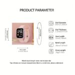 New Foreign Trade Hot-Selling Product: Korean-Style Simple and Compact Square Led Watch, Heart-Shaped Necklace, Earrings, and Ring Set - Image 5