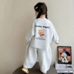 Girls' Autumn Cartoon Sweatshirt Set 2026 New Casual Autumn Stylish Children's Autumn Outfit Two-Piece Set for Baby Girls - Image 3