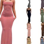 Sling dress European and American Women's High-end Sense Pure Desire Hip Skirt Sexy Slim-fit Milk Silk Long Fishtail Skirt