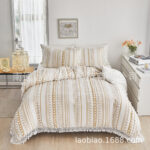 Cross-border Amazon bedding craft solid color cut flower dot hair ball tassel dot foreign trade three-piece set - Image 7