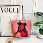 2025 Classic Outdoor Practical Versatile Retro Canvas Bag with Cartoon Print, Large Capacity Tote Beach Bag - Image 16