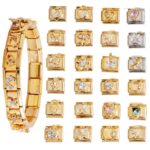 New Italian Stretch Module Stainless Steel Color-retaining Gold DIY Bracelet with Diamond for Men and Women All-match Bracelet Accessories Chain