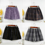Summer Pajama Pants Shorts Wholesale Loose Men's Home Pants Plaid Outer Wear Home Underwear Arrot Pants Boxer Polyester - Image 3