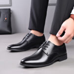 Men's Leather Shoes Spring and Autumn New Style Men's Business Formal Casual Leather Shoes British Style Office Youth Groom Wedding Shoes - Image 3