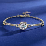 Cross-Border Popular Imitation Moissanite Square Bag Four-Leaf Clover Bracelet for Girls Light Luxury High-End Adjustable Bracelet Wholesale - Image 27