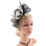 Cross-Border European and American Party Feather Headdress Bridal Mesh Bow Hat Horse Racing Festival Party Dance Hair Accessories